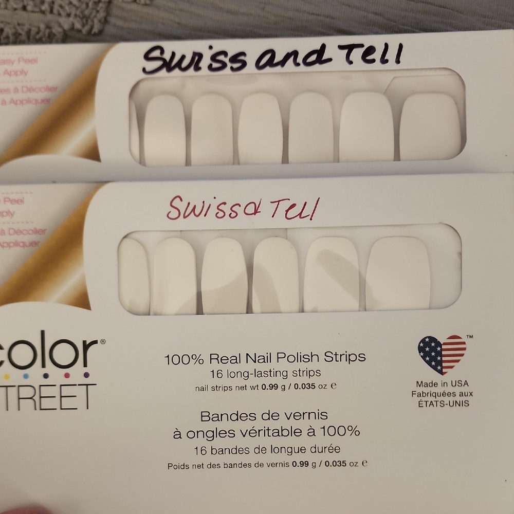 Color Street Swiss and Tell White Nail Strips
